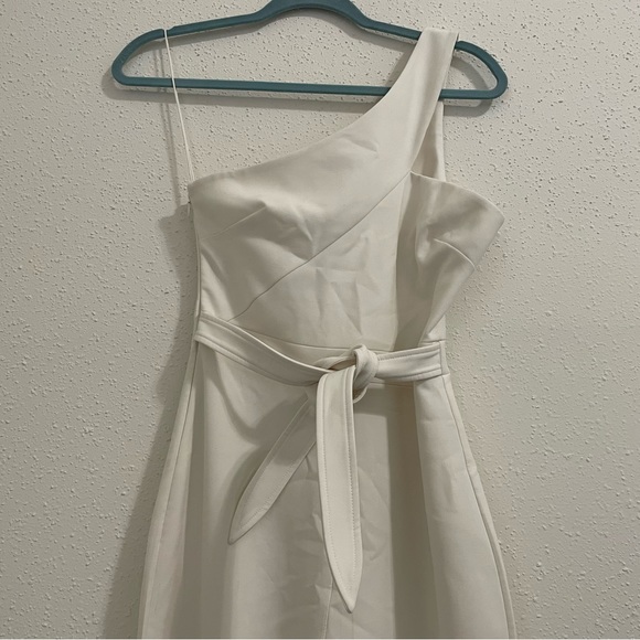 Likely Revolve Kelsey White One Shoulder Belted Wide Leg Jumpsuit - Size 0 - Picture 12 of 16